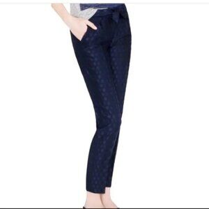 J. CREW City Fit Skimmer Navy Polka Dot Pants 8